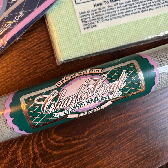 Charles Craft Flamingo Mills Cross Stitch Fabric Lot Three Aida Pine Mist Blue - Picture 4 of 7